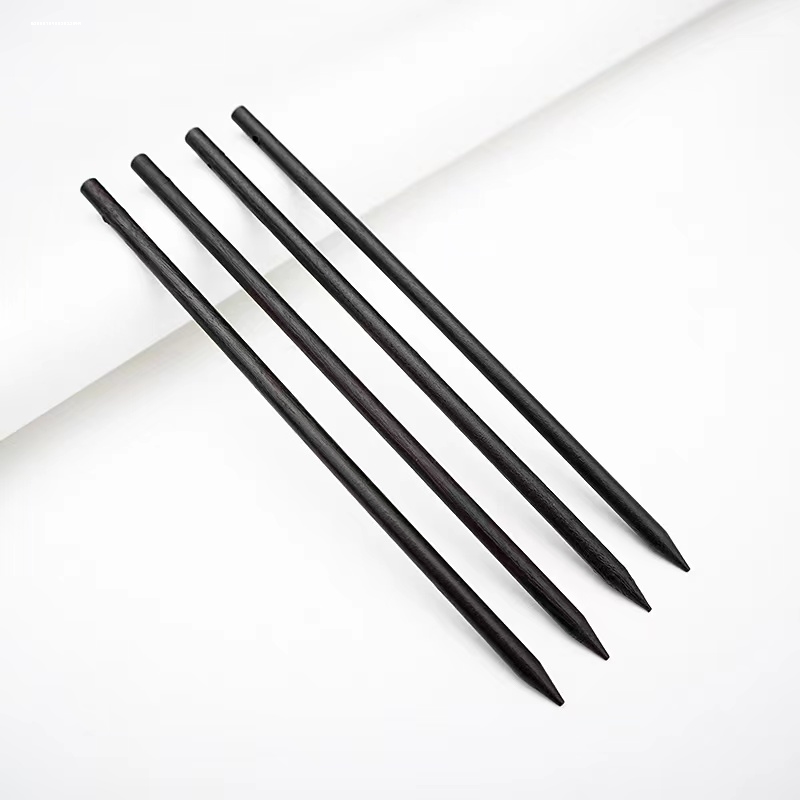 简约复古国风加长发簪黑檀木簪子汉服日常长发盘发木钗