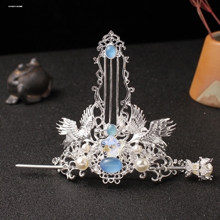 汉服头饰发髻头冠古风金色花神冠发冠古装束发侠女男儿童发饰