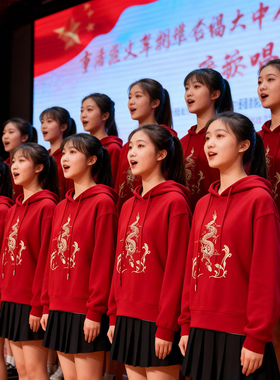初高中合唱朗诵爱国主题演出服演讲比赛中学生中国风礼服大合唱团