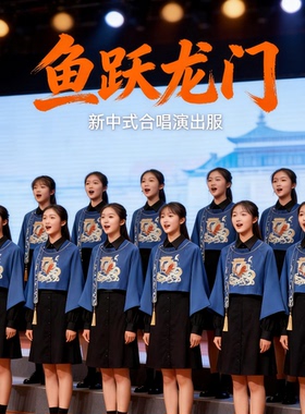 鱼跃龙门刺绣汉服外套罩衫连衣裙金榜题名初中高考加油国风上衣裙