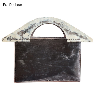 【听雪】质感包 设计师  复古个性 手提包 斜挎包 植鞣革 手工包