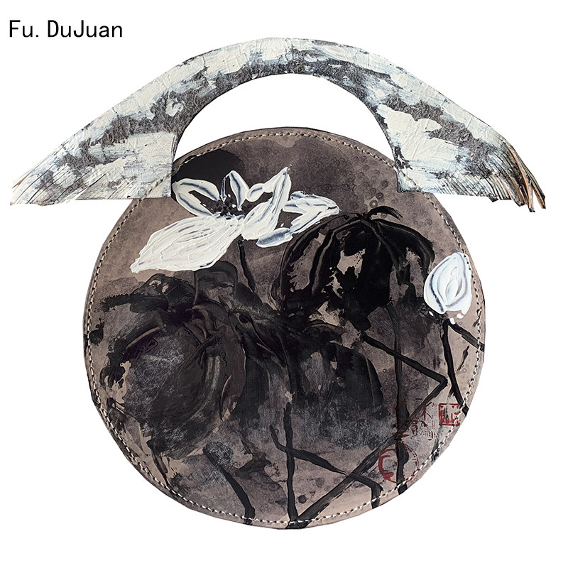 自然素雅 诗意手绘 女包 Fu.DuJuan 中国画手提包 手工禅意斜挎包