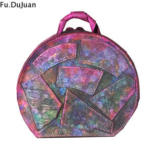 限量调性 小众设计师 怀旧立体手提双肩包 艺术背包 手绘手工拼接