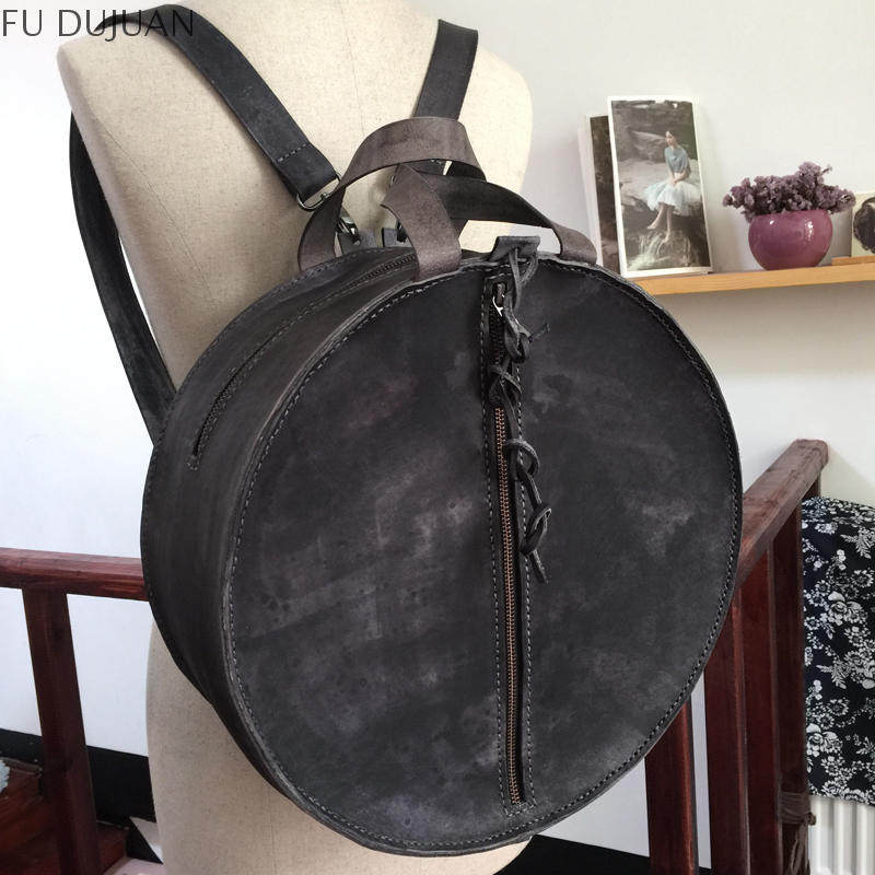 Fu.DuJuan设计师 原创哥特男士手提男女双肩包手工头层牛皮包个性