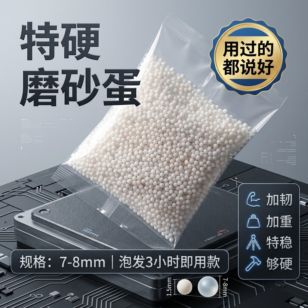 风林火山7-8mm磨砂弹G17火鹤加硬凝胶水珠水弹加厚乖巧虎水弹手拉