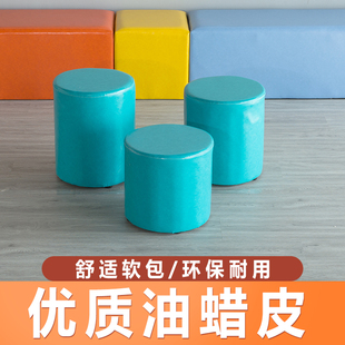 小凳子家用矮凳网红软包皮凳圆凳简约客厅沙发茶几凳创意皮墩子凳