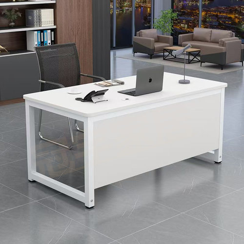 简约现代电脑桌家用台式书桌组装长条桌前台接待挡板桌简易办公桌