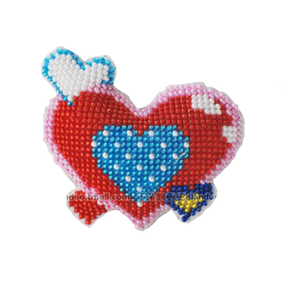 千朵十字绣印花珠绣钥匙扣手机防尘塞套件心心相印两情相悦送爱人