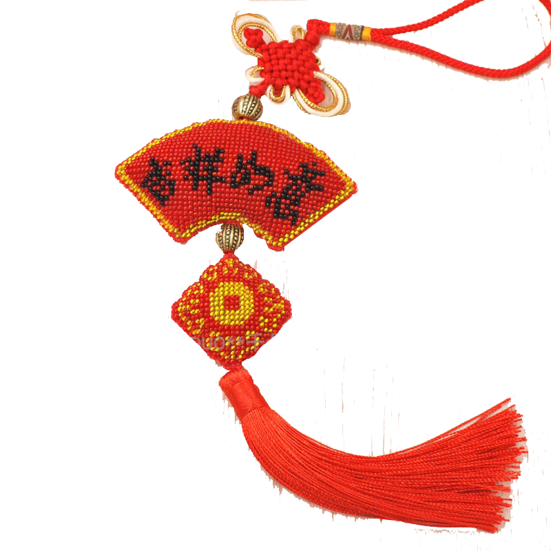 千朵十字绣新版印花满珠子绣材料包汽车挂件出入平安吉祥平安福