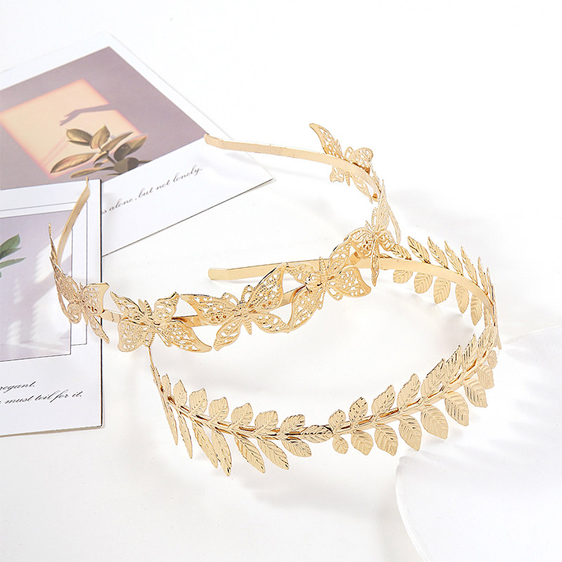 希腊橄榄枝金色桂冠发箍树叶叶子森系新娘风发饰金属月桂法式头饰
