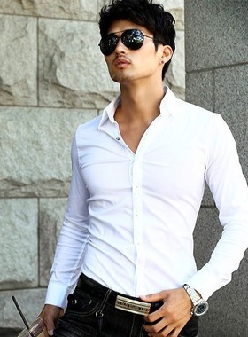 韩国商务男装秋款衬衫男韩版修身男士长袖衬衫特价现货CS319