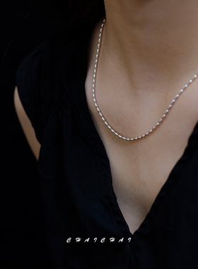 S925纯银简约小众ins风叠戴项链