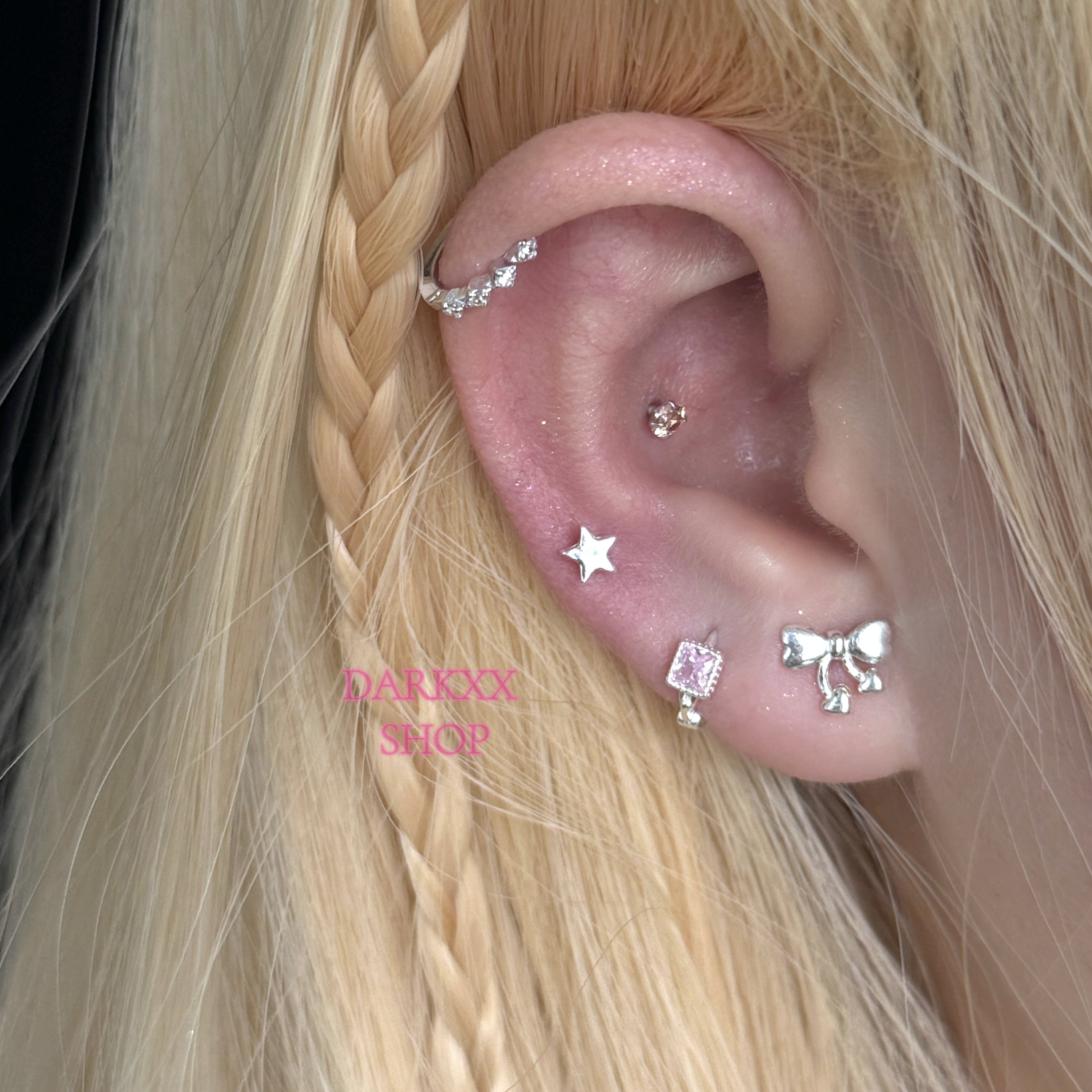 白·柔｜少女感蝴蝶结樱桃心螺丝拧耳骨钉S999银耳环DARKXX,饰品/流行首饰/时尚饰品新,银饰耳饰,淘宝优惠券,粉丝福利购,淘宝优惠卷