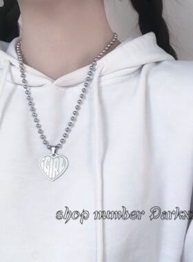 酷帅风桃心不褪色项链