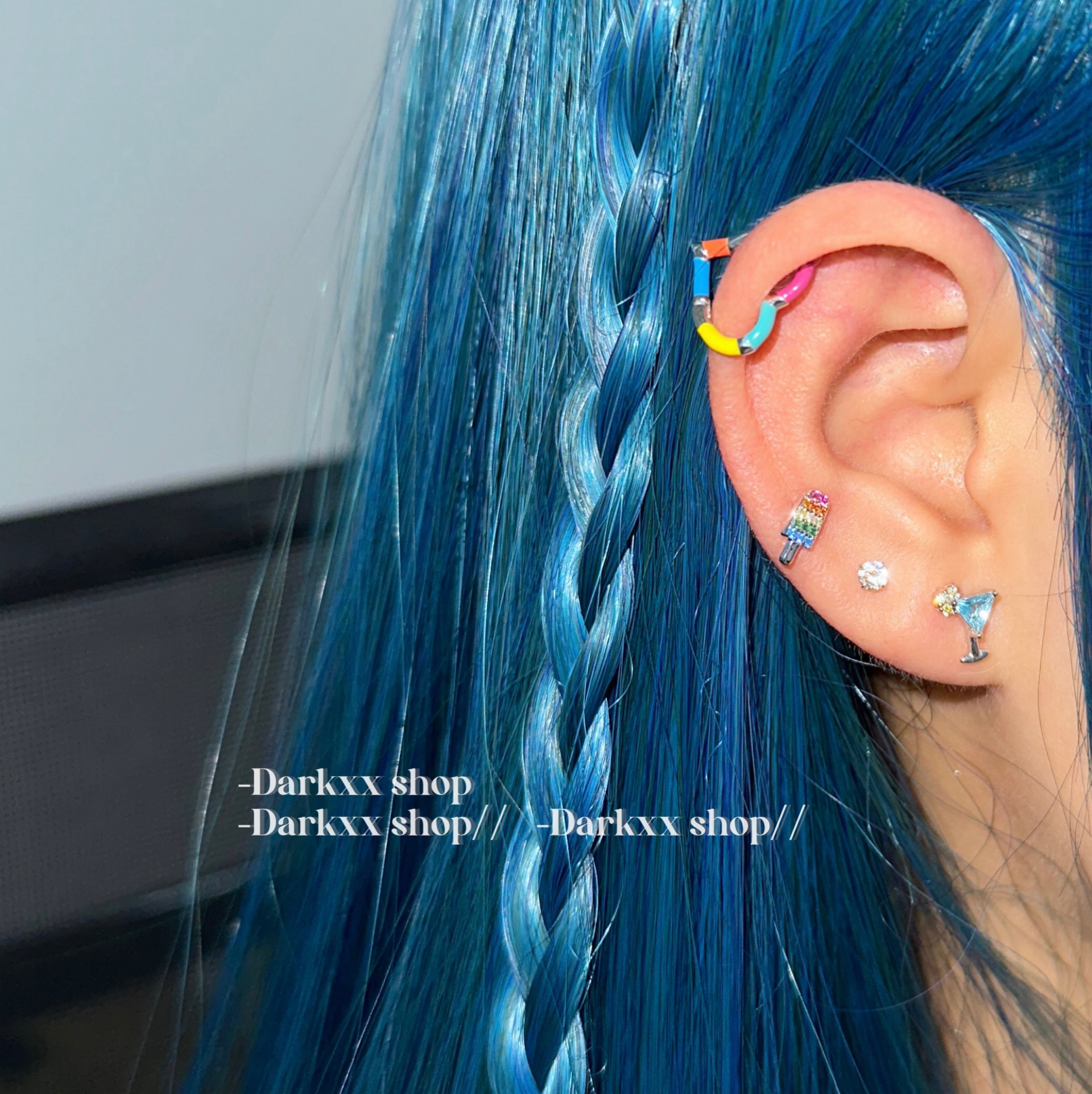 辣妹Y2k迷你香槟冰淇淋耳钉