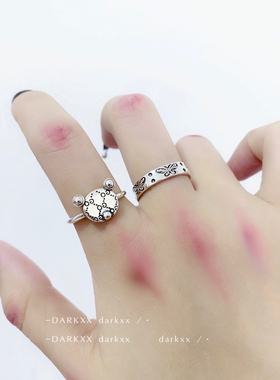 甜酷风蝴蝶开口可调节戒指甜酷