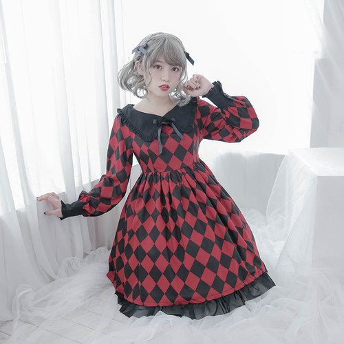 原创灯笼袖lolita长袖连衣裙