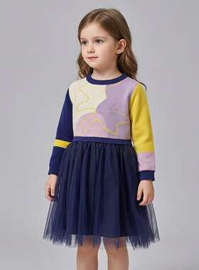 ABCKIDS正品童装2025秋新款女童长袖内搭针织连衣裙F231216230