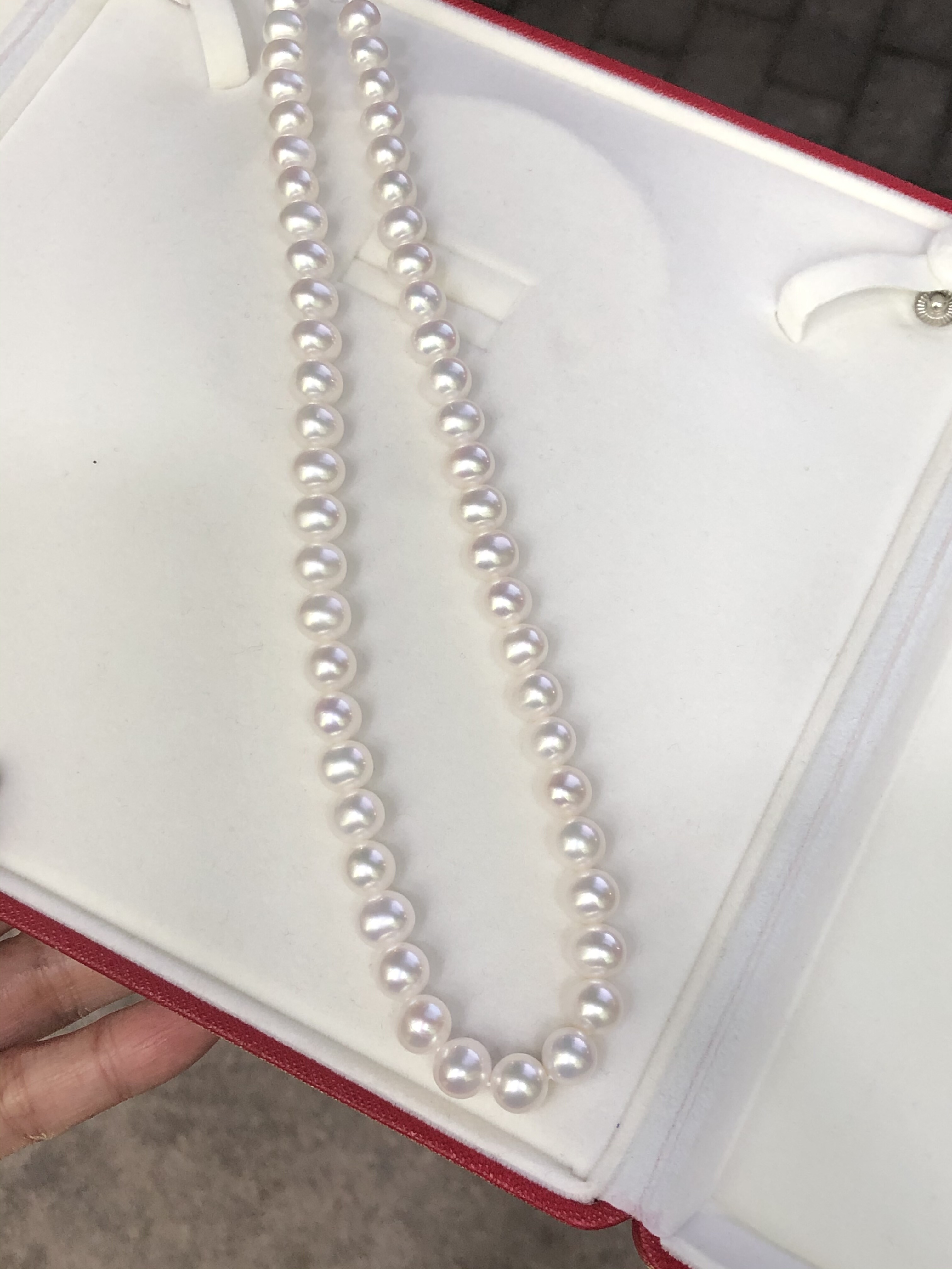 纯天然淡水无核珍珠8.2-9.5Mm实际尺寸近圆白亮无暇珍珠项链送礼