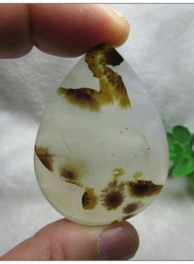 天然象形玛瑙石向日葵吊坠