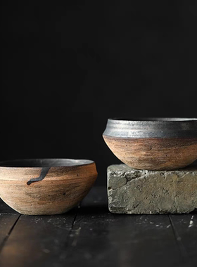 景德镇陶艺手作粗茶具摆件陶侘寂风建水茶洗水盂茶渣缸笔洗茶具