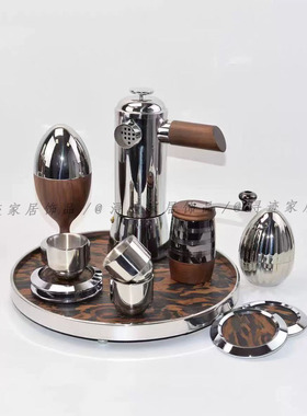 欧式高级餐厅样板间售楼处不锈钢厨具装饰摆件玉石开瓶器陈列摆设