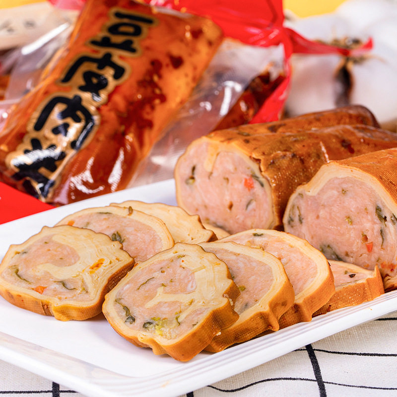 东北特产辽宁朝阳柏慧燕都熟食手工豆皮蔬菜鸡肉卷肉卷180g*2包邮
