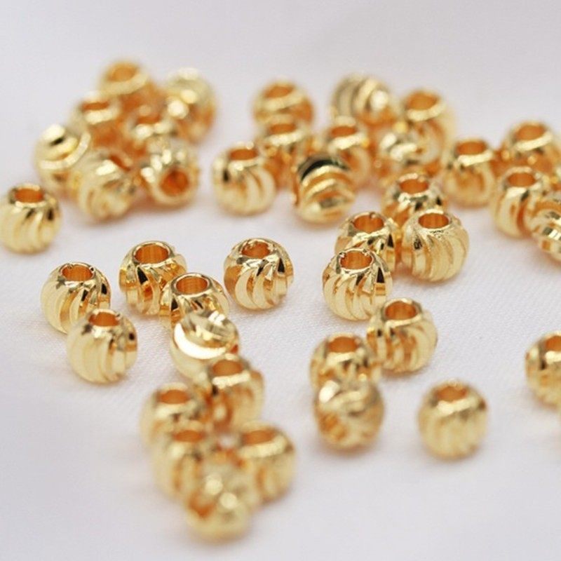 保色18k铜镀真金批花珠西瓜切面散珠手工diy配件项链手链饰品配件