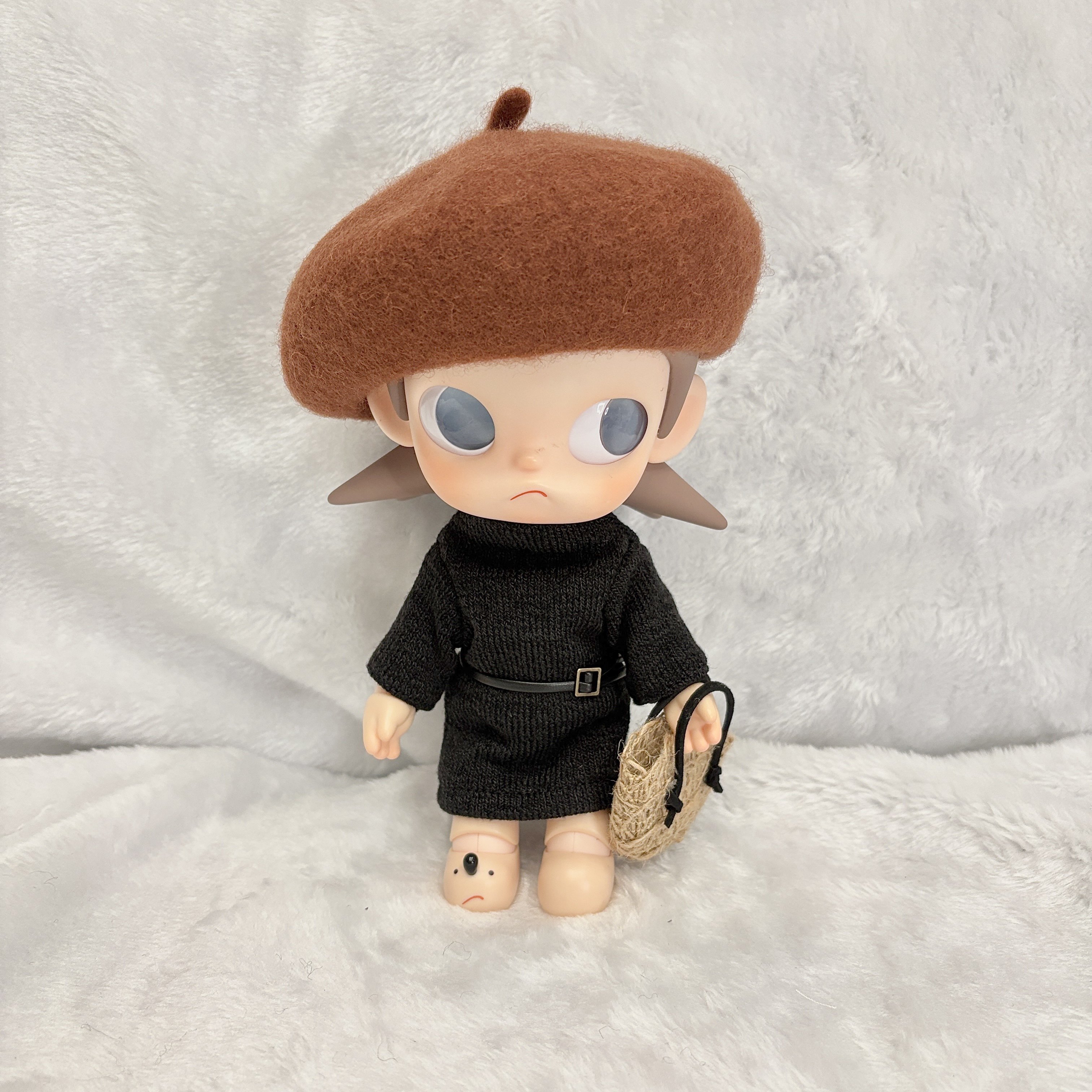 嘎子姐娃衣1/8分 zsiga黑色针织连体毛衣套装姜饼人娃衣