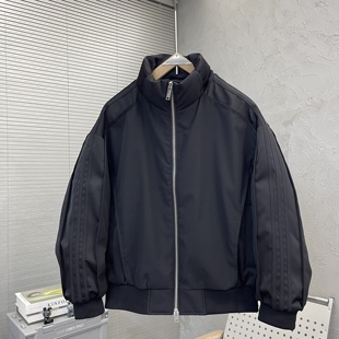 立领羽绒服个性 潮牌男士 拼接纯色痞帅白鸭绒保暖夹克 新款 2025冬季