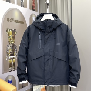 2023冬季新款潮流男士保暖羽绒服外套简约时尚防水防风白鸭绒夹克
