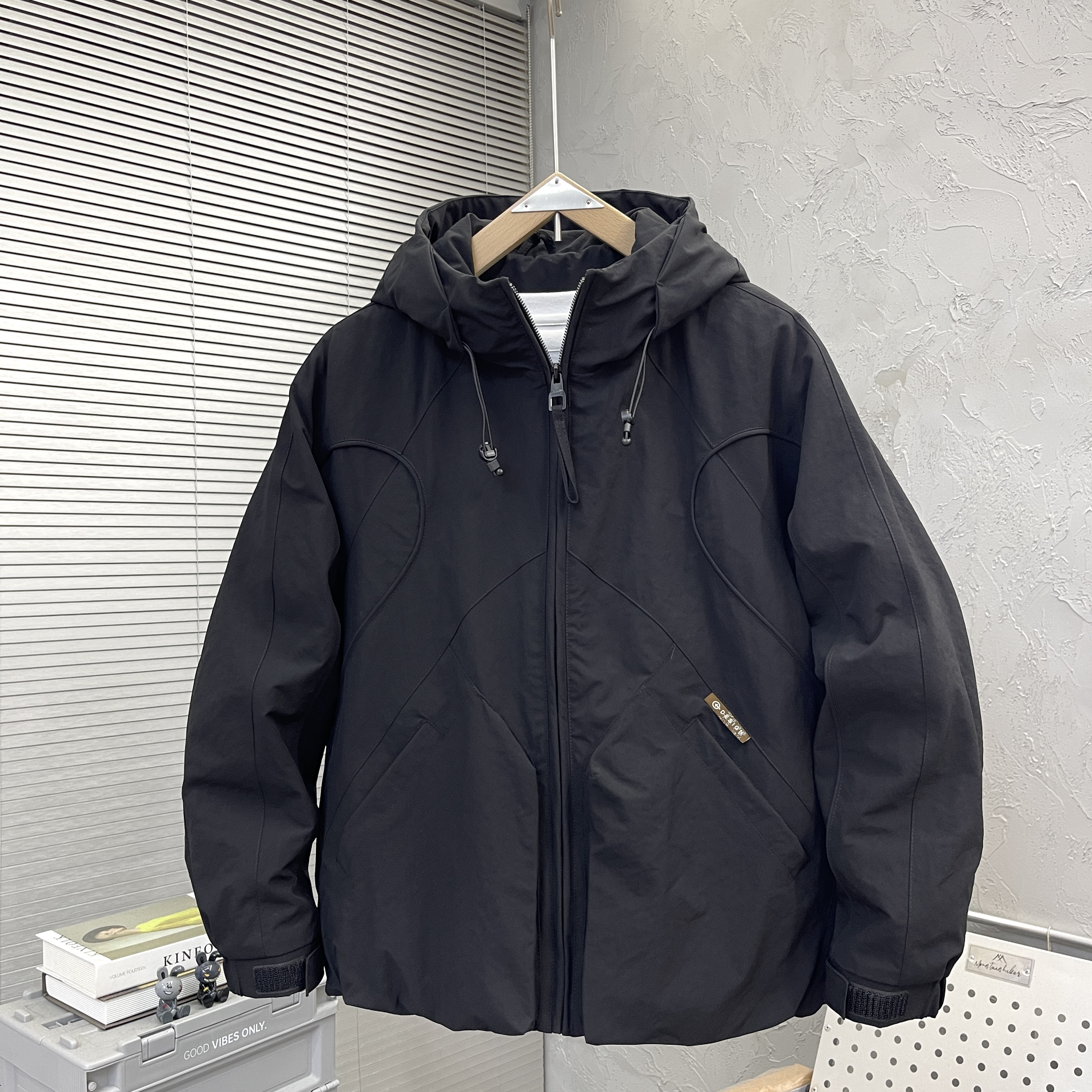 2025冬季新款潮牌男士连帽棉衣外套时尚百搭休闲工装加棉冲锋夹克