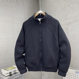 针织羽绒服外套个性 潮牌简约男士 痞帅白鸭绒立领夹克 新款 2025冬季