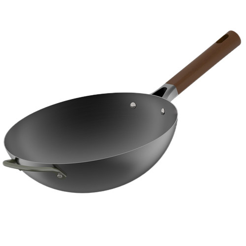 爱仕达轻量铸铁无涂层炒锅