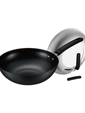 爱仕达炒锅CF30B7J家用无涂层炒菜锅燃气灶电磁炉通用