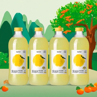 柚香谷宋柚汁1kg*2瓶双柚汁常山胡柚香柚汁休闲果汁大瓶装