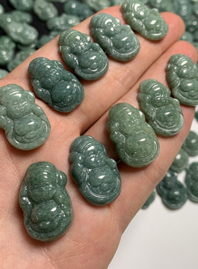 天然A货翡翠宝宝财神吊坠