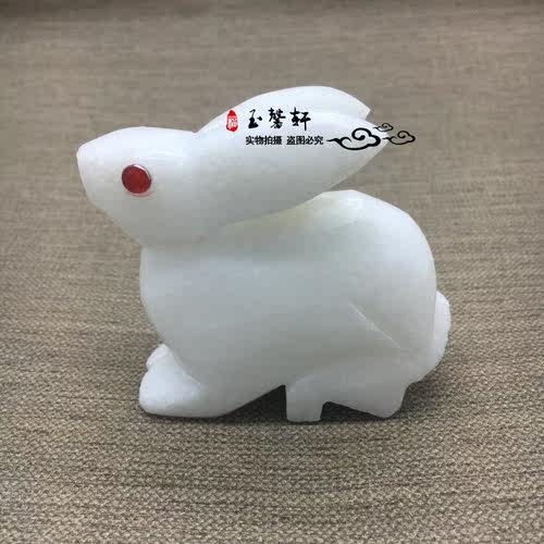 7cm白玉兔子小摆件礼品