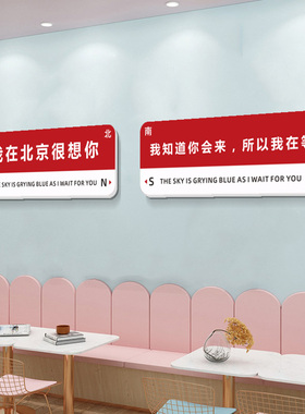 雪弗板拍照打卡墙贴指示牌
