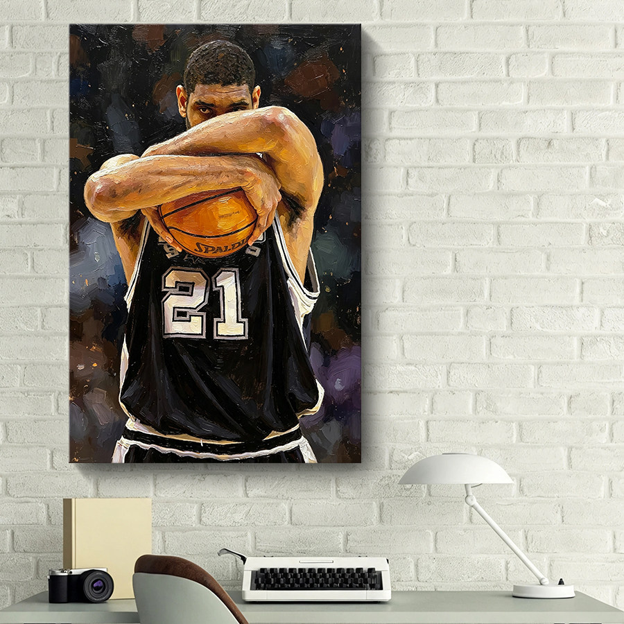 原创马刺邓肯挂画摆件NBA篮球海报壁画球迷收藏周边礼物装饰画