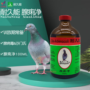 耐久能【腺痢净】100毫升/吐食水便/腺病毒沙门氏/嗉囊清鸽药急救
