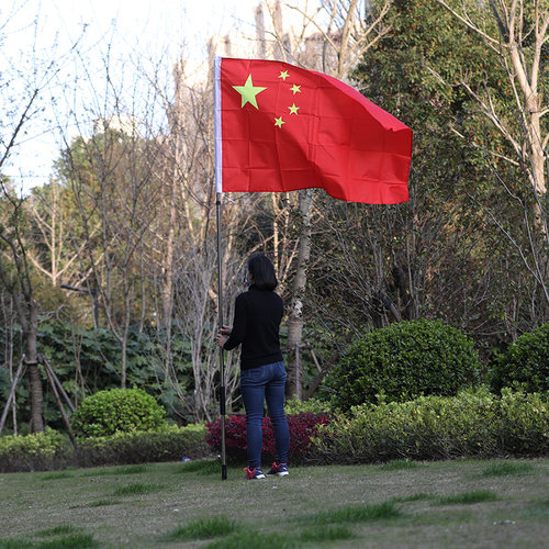 3米豪华型 大字手摇旗杆伸缩旗杆国旗杆子 适配可定做2号3号4号旗