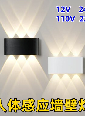 12V24V110V220V户外防水KTV背景别墅外墙庭院过道人体感应墙壁灯