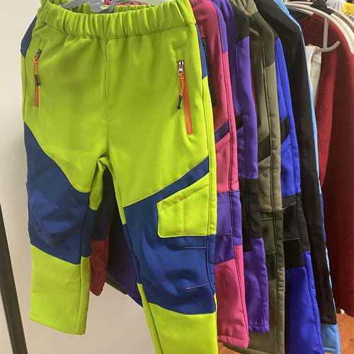 儿童加厚一体绒季软壳防风裤