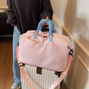 可扩容尼龙轻便短途旅行包女登机包干湿分离可挂行李箱运动健身包