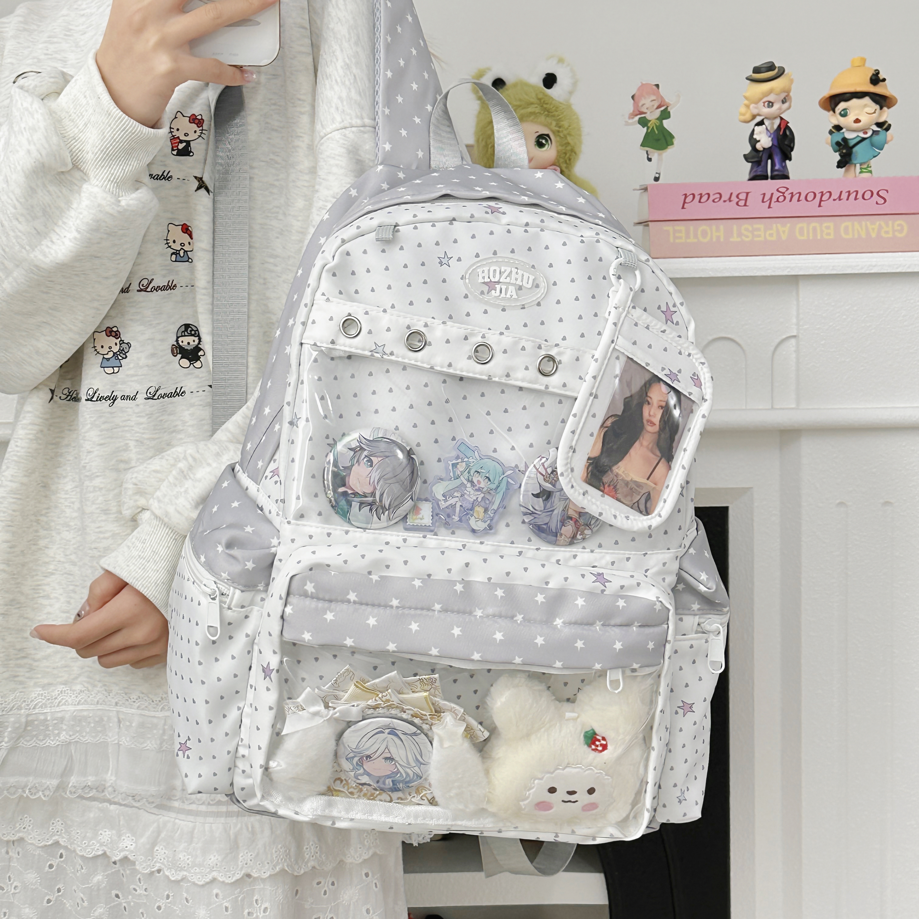 可爱女生学生吧唧展示包双肩痛包