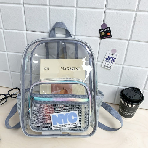 透明PVC简约时尚休闲百搭双肩包