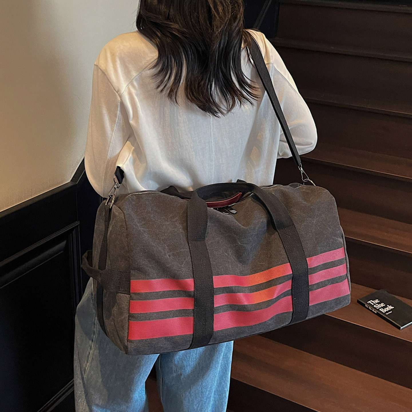 短途旅行包男女时尚大容量轻便手提收纳行李袋外出旅游运动健身包