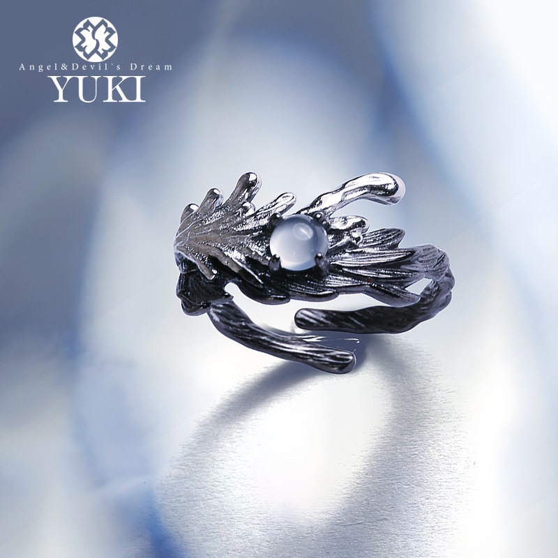 YUKI纯银戒指天使恶魔羽毛银饰原创小众设计师情侣饰品情人礼物