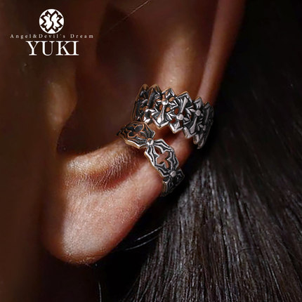 YUKI纯银耳夹无耳洞耳骨夹北欧复古银饰男女气质欧美小众设计师潮